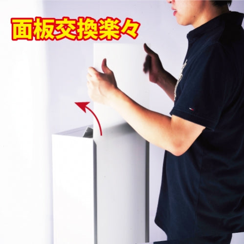 LED電飾スタンド看板 バッテリー充電式 印刷シート貼込タイプ 両面表示 シルバー/ブラック LED-TKJ1200