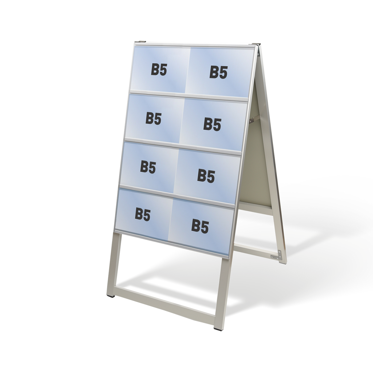屋外対応アルミ製A型カードケーススタンド看板 ハイタイプ B5横16 両面 シルバー kdks-b5y16rh