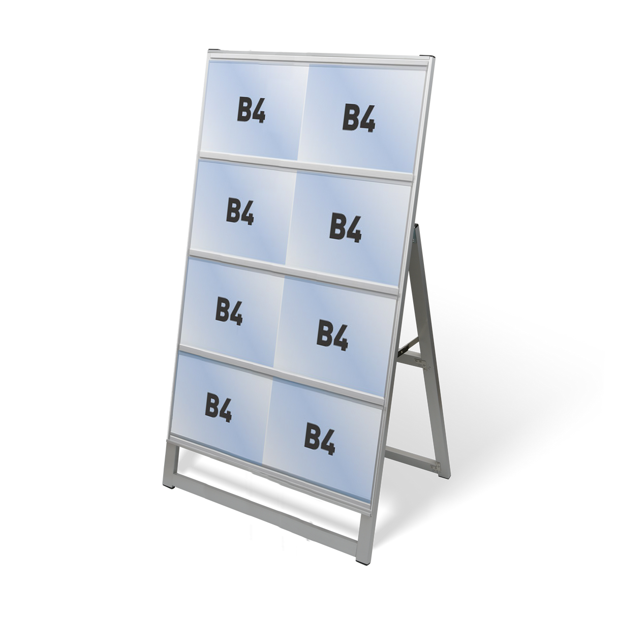 屋外対応アルミ製A型カードケーススタンド看板 B4横8 片面 シルバー kdks-b4y8k