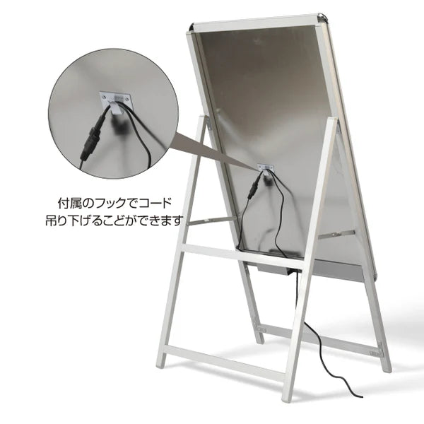 A型LEDライトパネル バッテリー充電式 A1 片面 シルバー・ブラック bat-alp-a1s