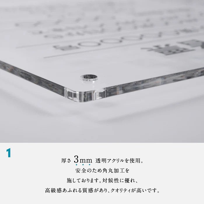 令和7年改正版 宅地建物取引業者票 透明クリア W450×H350mm 法定看板 事務所用 gspl-3tr