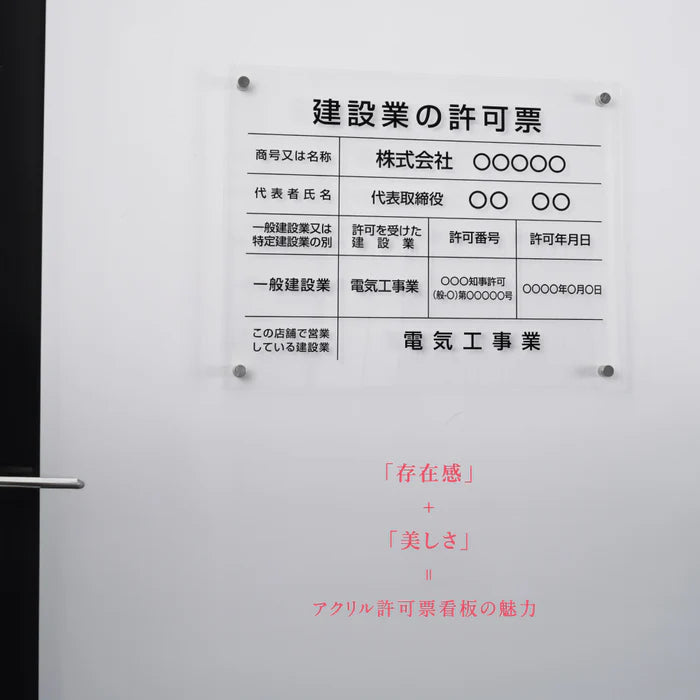 令和7年改正版 宅地建物取引業者票 透明アクリル5mm W450×H350mm 法定看板 事務所用 gspl-5tr
