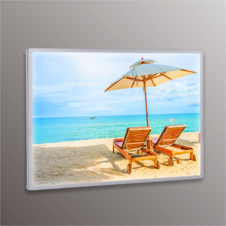 LEDポスターパネル 屋内用 A2 薄型 スライド式 シルバー/ブラック W435×H660mm ポスターフレーム LEDパネル led-pu-a2