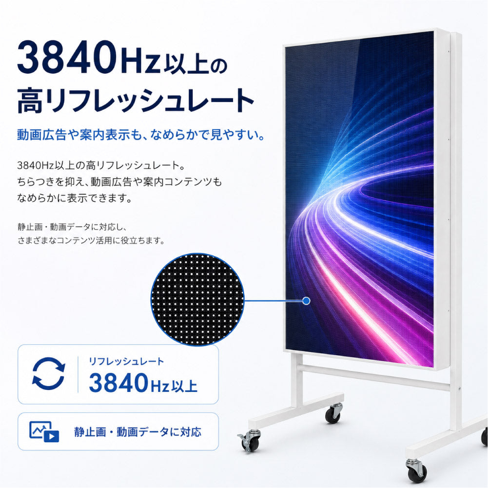 LEDビジョンスタンド看板 自立型 片面 屋外用 USBメモリー 高輝度 防水仕様 p2976-od-500-1000