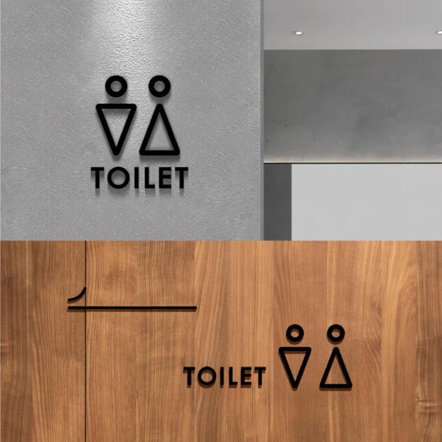 【TOILET】男女トイレ表示 ピクトサイン ブラック/ホワイト アクリルt5mm トイレ案内 picsgn-ml