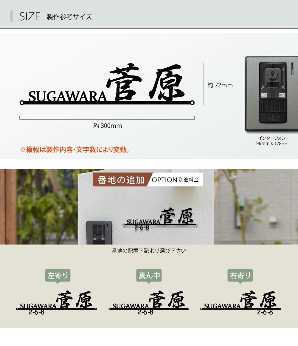 日本製 表札 おしゃれ 戸建て アイアン ステンレス表札 漢字+英字の組み合わせ表札 戸建て おしゃれ 門柱 玄関 かっこいい おしゃれ かわいい 小さいサイズ DIY sh-s0027