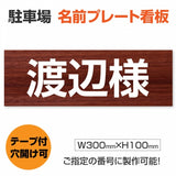 駐車場 名入れプレート W300×H100mm 名前看板 オーダーサイン 屋外対応 表示プレート シンプルデザイン MZ-004
