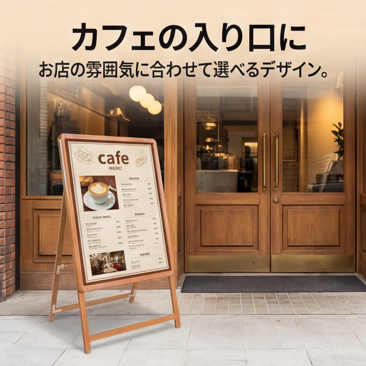 A型スタンド看板 B1 片面 屋外対応 防風 風対策セット 付属品付き 4点セット シルバー ブラック 木目 店舗用看板 4SET-JC-B1-S