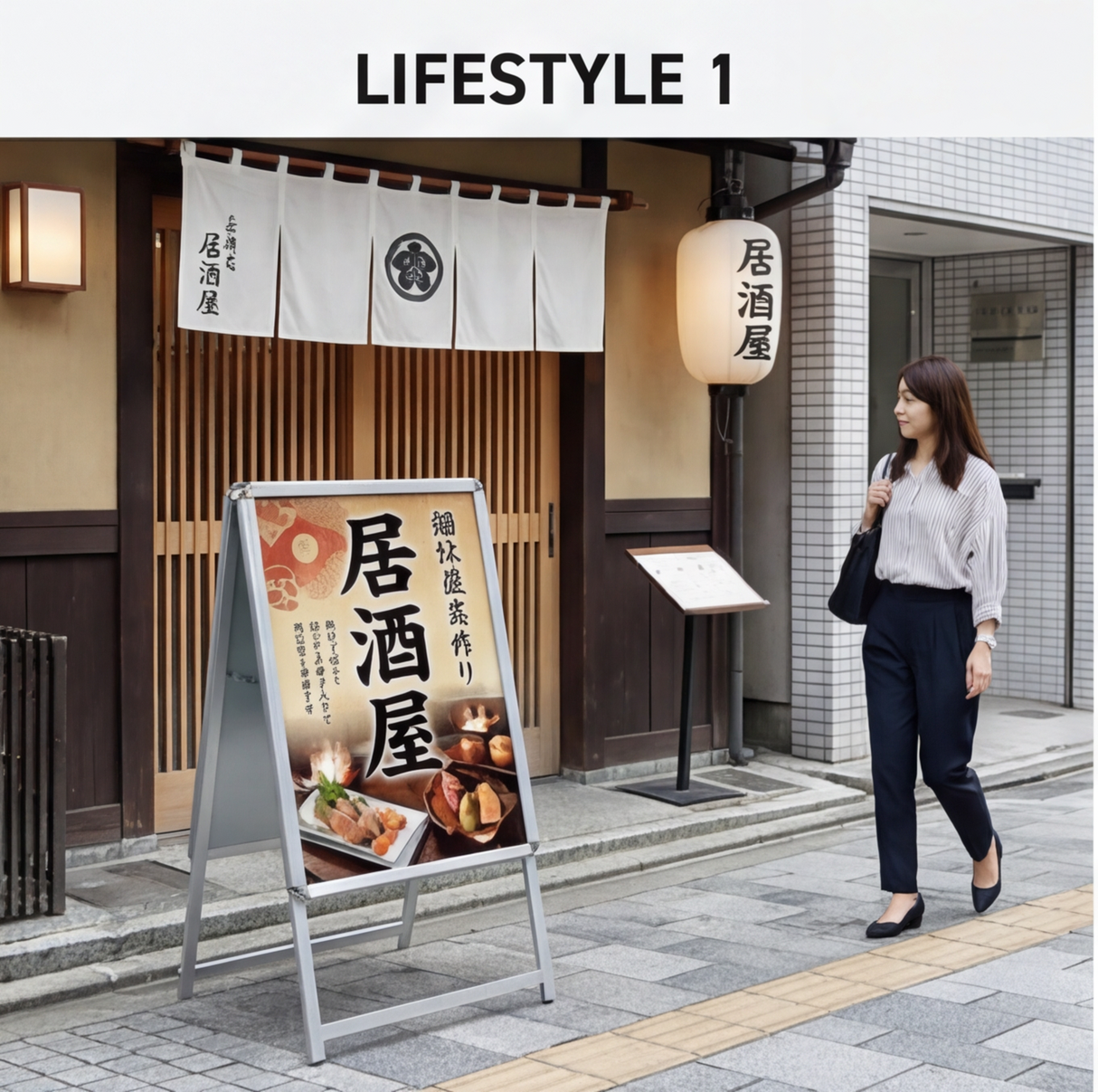 A型スタンド看板 A1サイズ 両面仕様 屋外対応 防水 耐候 軽量 アルミフレーム 折りたたみ式 スタンドサイン 店舗用看板 シルバー ブラック 木目 ホワイト a1-d