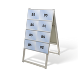 屋外対応アルミ製A型カードケーススタンド看板 ハイタイプ B5横16 両面 シルバー kdks-b5y16rh