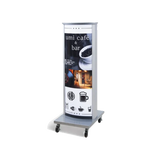 LED看板 電飾スタンド看板 内照式スタンド看板 楕円型 店舗用看板 シルバー ブラック ライトグレー ホワイト AND-480