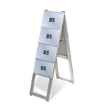 屋外対応アルミ製A型カードケーススタンド看板 ハイタイプ B5横8 両面 シルバー kdks-b5y8rh