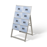 屋外対応アルミ製A型カードケーススタンド看板 ハイタイプ B5横8 片面 シルバー kdks-b5y8kh