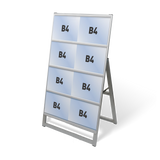 屋外対応アルミ製A型カードケーススタンド看板 B4横8 片面 シルバー kdks-b4y8k