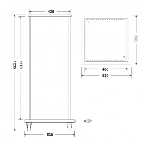 LED看板 電飾スタンド看板 4面表示 内照式 W520×H1235mm 店舗用看板 シルバー ブラック F4-1235