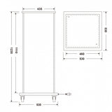 LED看板 電飾スタンド看板 4面表示 内照式 W520×H1235mm 店舗用看板 シルバー ブラック F4-1235