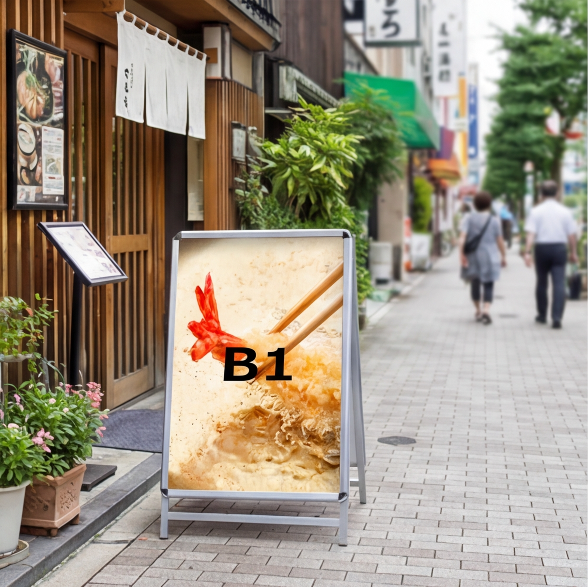 A型スタンド看板 B1サイズ ロータイプ 両面仕様 屋外対応 耐候 軽量 アルミフレーム 折りたたみ式 スタンドサイン 店舗用看板 シルバー ブラック b1-d-low