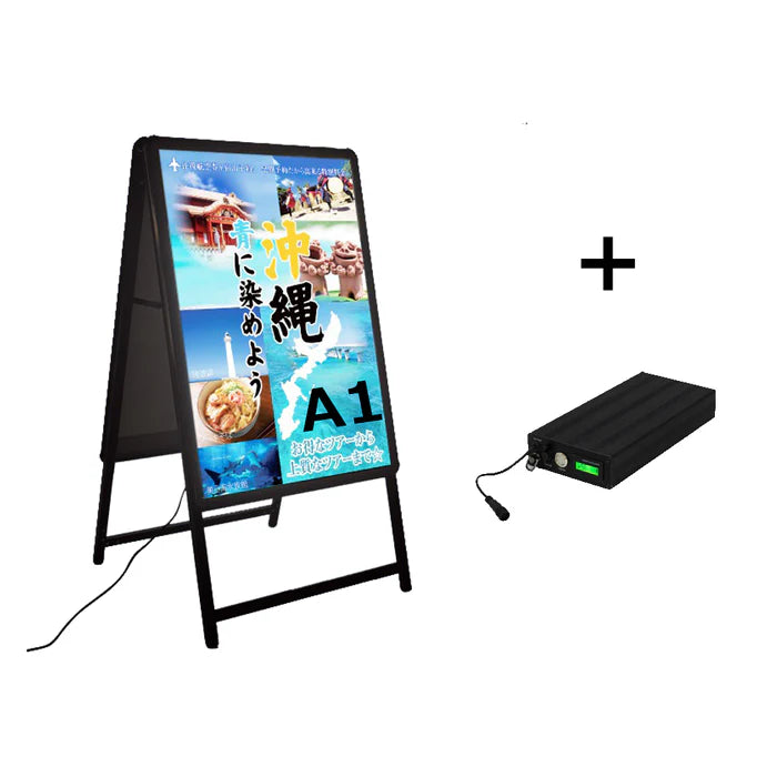 A型LEDライトパネル バッテリー充電式 A1 両面 シルバー・ブラック bat-alp-a1d