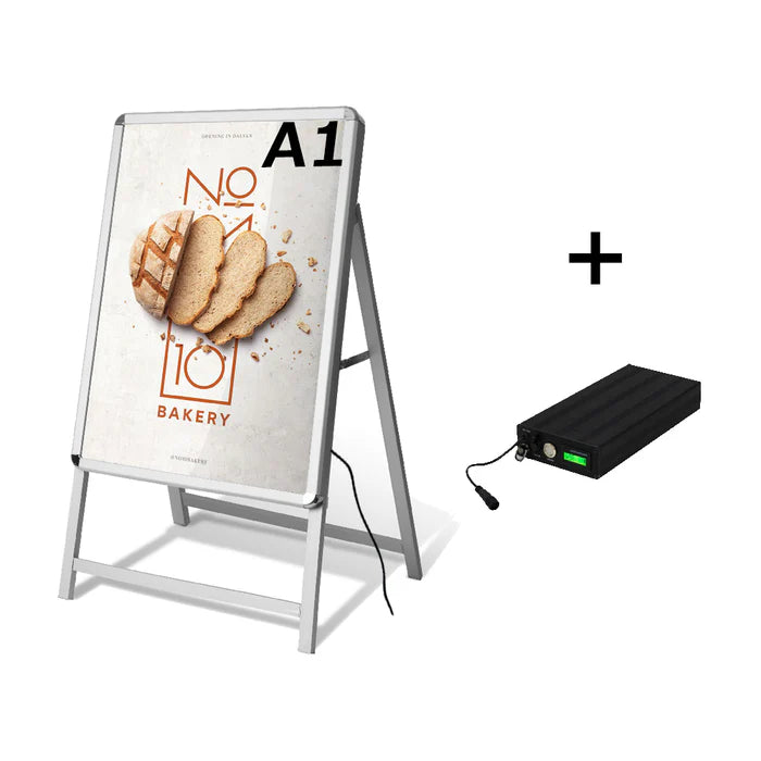 A型LEDライトパネル バッテリー充電式 A1 片面 シルバー・ブラック bat-alp-a1s