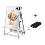 A型LEDライトパネル バッテリー充電式 A1 片面 シルバー・ブラック bat-alp-a1s