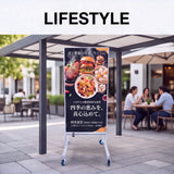 LEDビジョンスタンド看板 USB差し替え対応 片面表示 屋外仕様 キャスター付き 店舗・展会用 H1330mm ULSK-1330