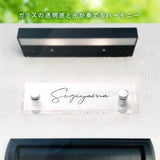 ガラス 表札 会社 W150mm×H50mm/W180mm×H40mm高耐候性 厚みt5mm/t8mm 化粧ビス付け 懐かしい風合い gs-nmpl-1053