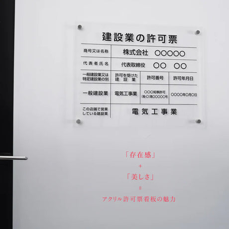 令和7年改正版 宅地建物取引業者票 透明アクリル5mm W450×H350mm 法定看板 事務所用 gspl-5tr