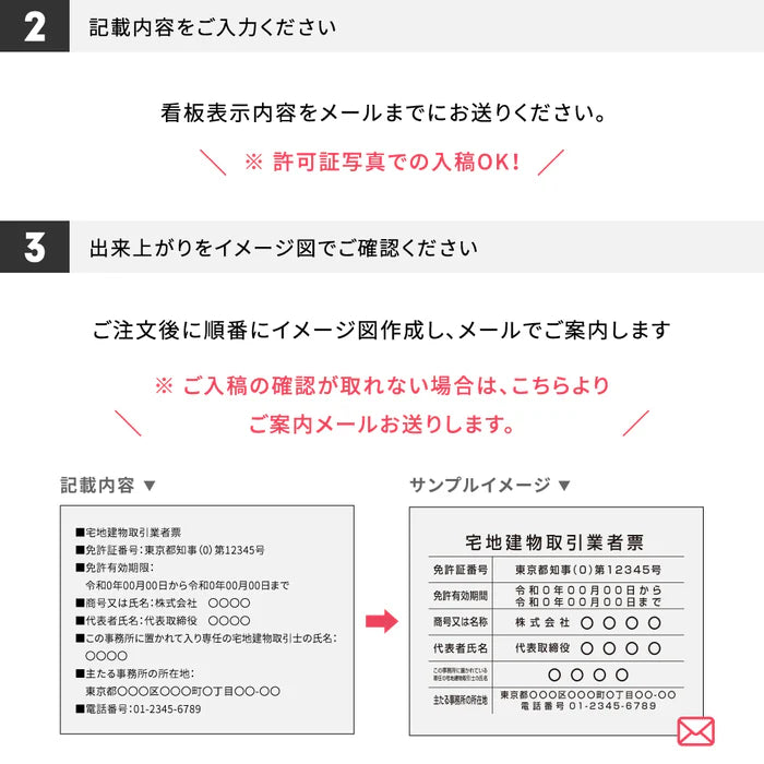 令和7年改正版 宅地建物取引業者票 透明アクリル5mm W450×H350mm 法定看板 事務所用 gspl-5tr