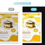 LEDポスターパネル A1サイズ 屋内用 四辺開閉式 薄型 W602×H853mm ポスターフレーム LEDパネル シルバー ipg30-a1