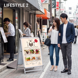 A型スタンド看板 激安コスパタイプ A1 両面 シルバー 低め jc-a1-d-low