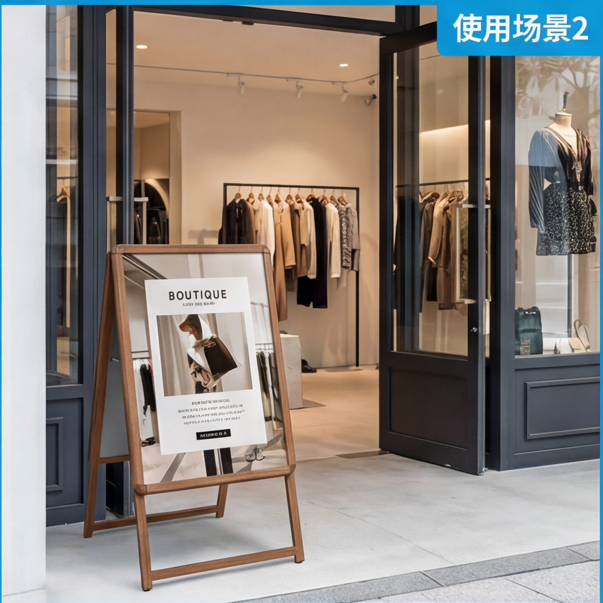 A型スタンド看板 激安コスパタイプ A2両面 ブラック、シルバー、木目 3色 jc-a2-d