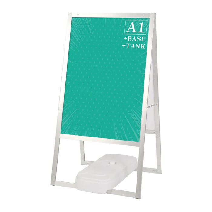 A型スタンド看板 A1 両面表示 屋外対応 防風 店舗用 風対策スタンド看板 シルバー JYA1-D-P-2SET