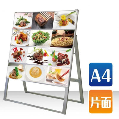 カードケーススタンド看板 ハイタイプ A4横12 片面 シルバー kdks-a4y12kh