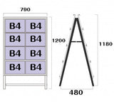 屋外対応アルミ製A型カードケーススタンド看板 B4横8 片面 シルバー kdks-b4y8k