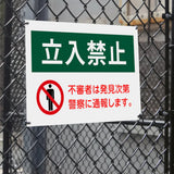 【立入禁止】案内看板 サイズ選択可 横型 屋外対応 注意喚起 標識 オーダー プレート看板 店舗用サイン ks-05