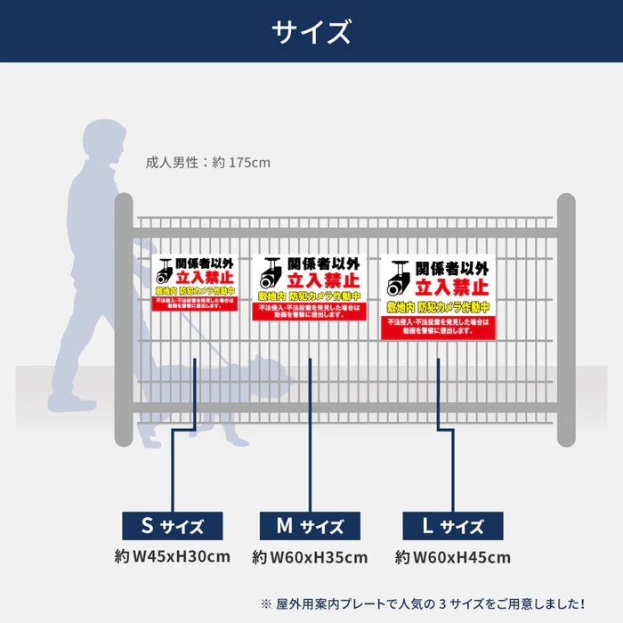 【立入禁止】案内看板 サイズ選択可 横型 屋外対応 注意喚起 標識 オーダー プレート看板 店舗用サイン ks-17