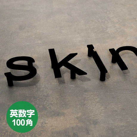 表札 ステンレス 切り文字 100mm バラ文字 DIY 番地対応 ksk-eng-100-bk