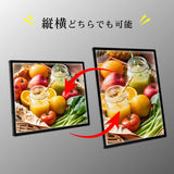 LEDポスターパネル 屋内用 A4 薄型 スライド式 シルバー/ブラック W212.5×H305mm ポスターフレーム LEDパネル led-pu-a4