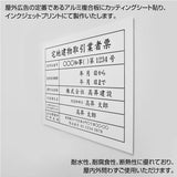 建設業許可票 3mmアルミ複合板 W450×H350mm 白看板×黒文字 法定表示看板 工事用 標識 pl-white
