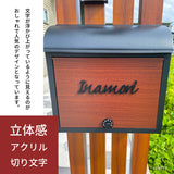 表札 おしゃれ アクリル表札 両面マット 5mm厚｜戸建て・マンション・門柱・ポスト対応 筆記体デザイン（黒/白）gs-nmpl-1015c