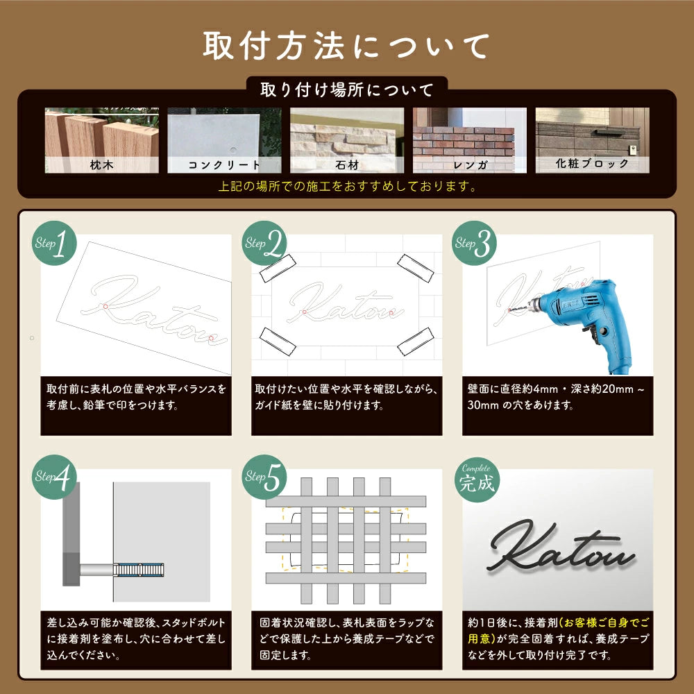表札 ステンレス 英数字 店舗サイン 切り文字 ゴールド 門柱 玄関 かっこいい おしゃれ sh-s0003