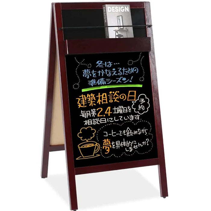 A型ブラックボード 両面 マーカー用 磁石対応 黒板 店舗用 メニュー看板 スタンド wbd-rk95